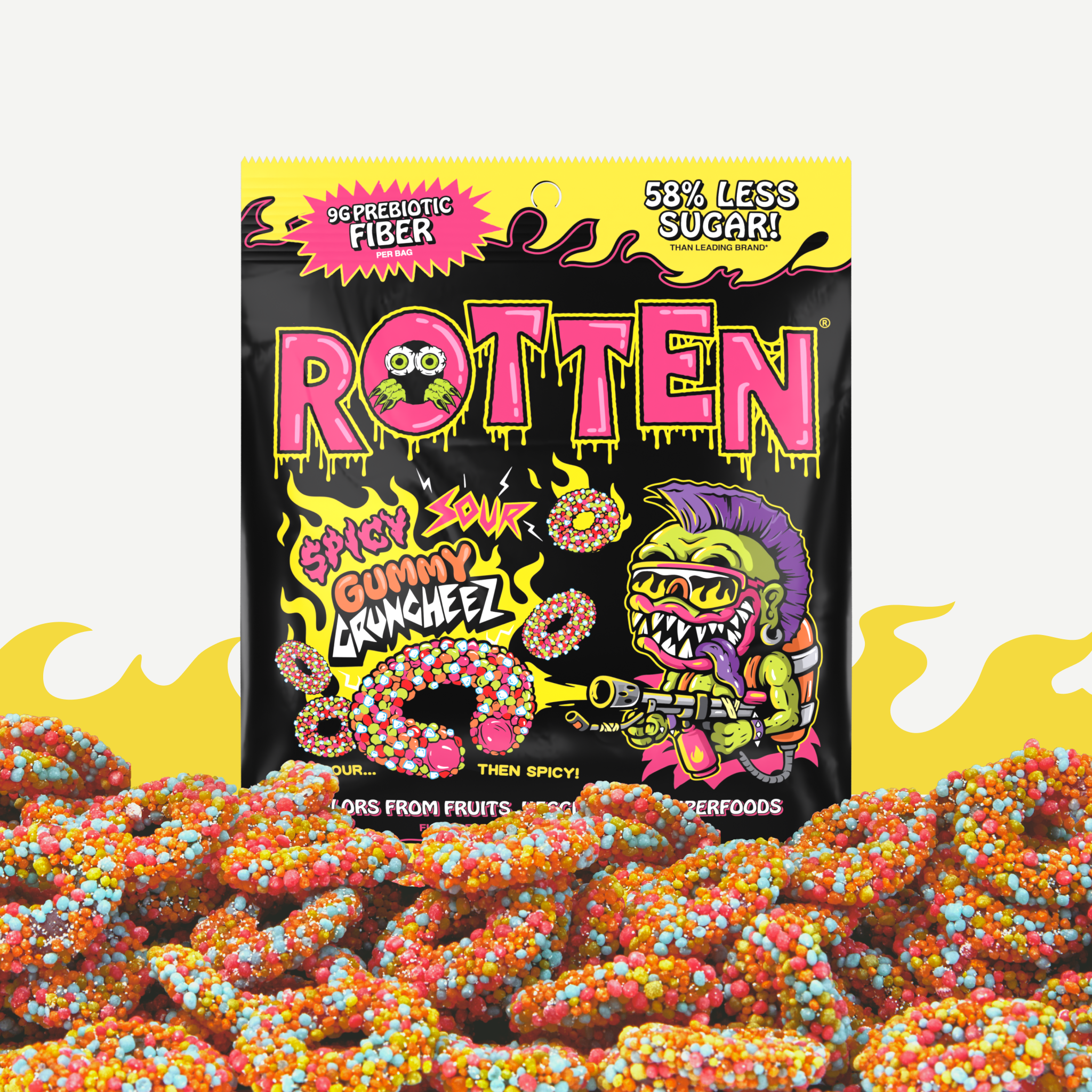クミ Spicy Sour Gummy Cruncheez – Rotten
