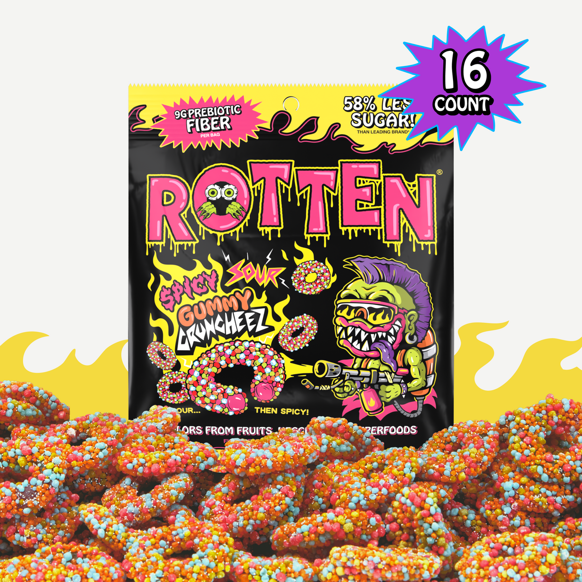 Spicy Sour Gummy Cruncheez – Rotten