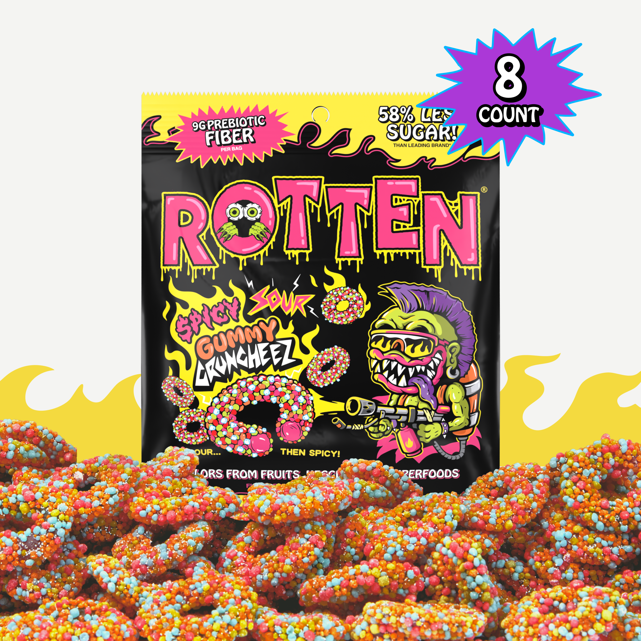 Rotten Spicy Sour Gummy Cruncheez — product image