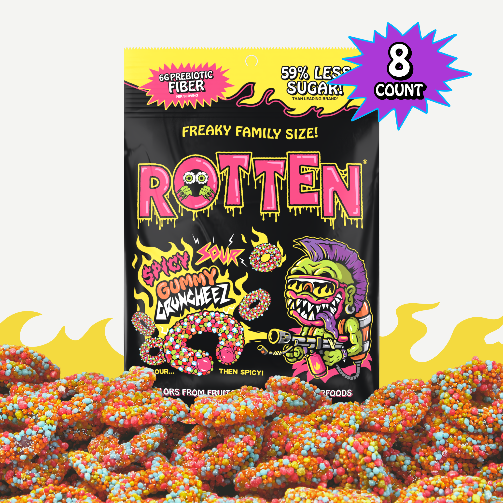 Spicy Sour Gummy Cruncheez