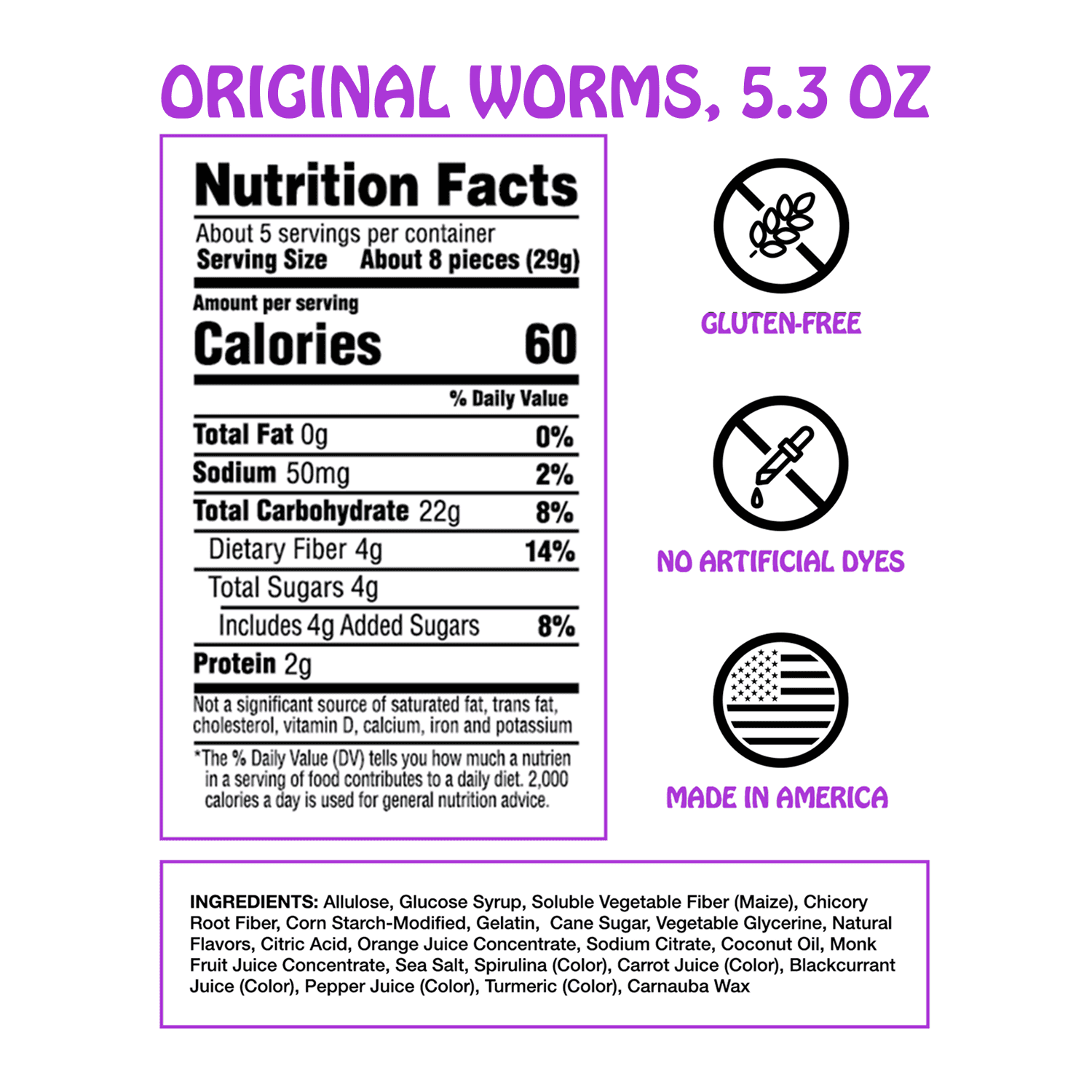 Gummy Worms, Share Size