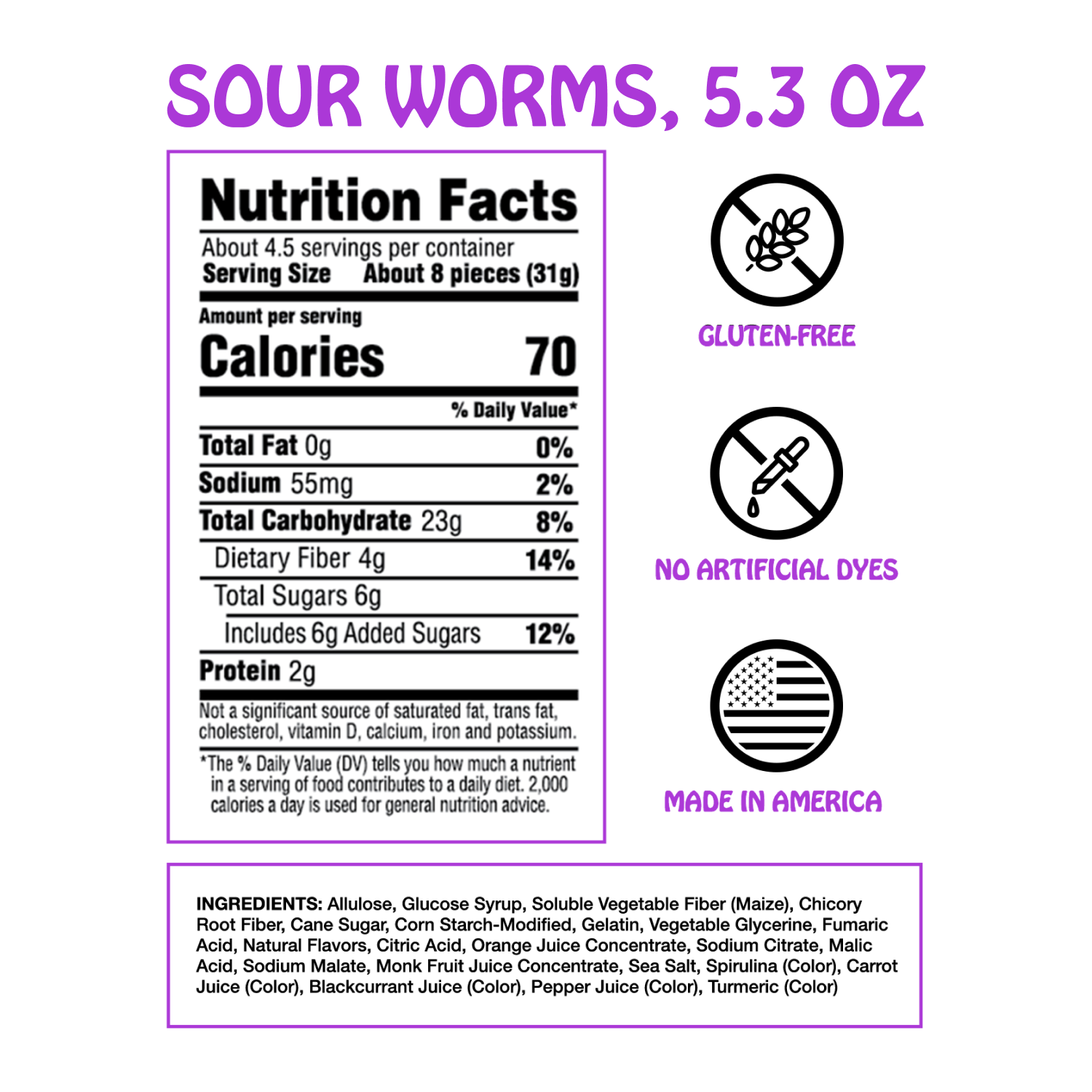 Gummy Worms, Share Size